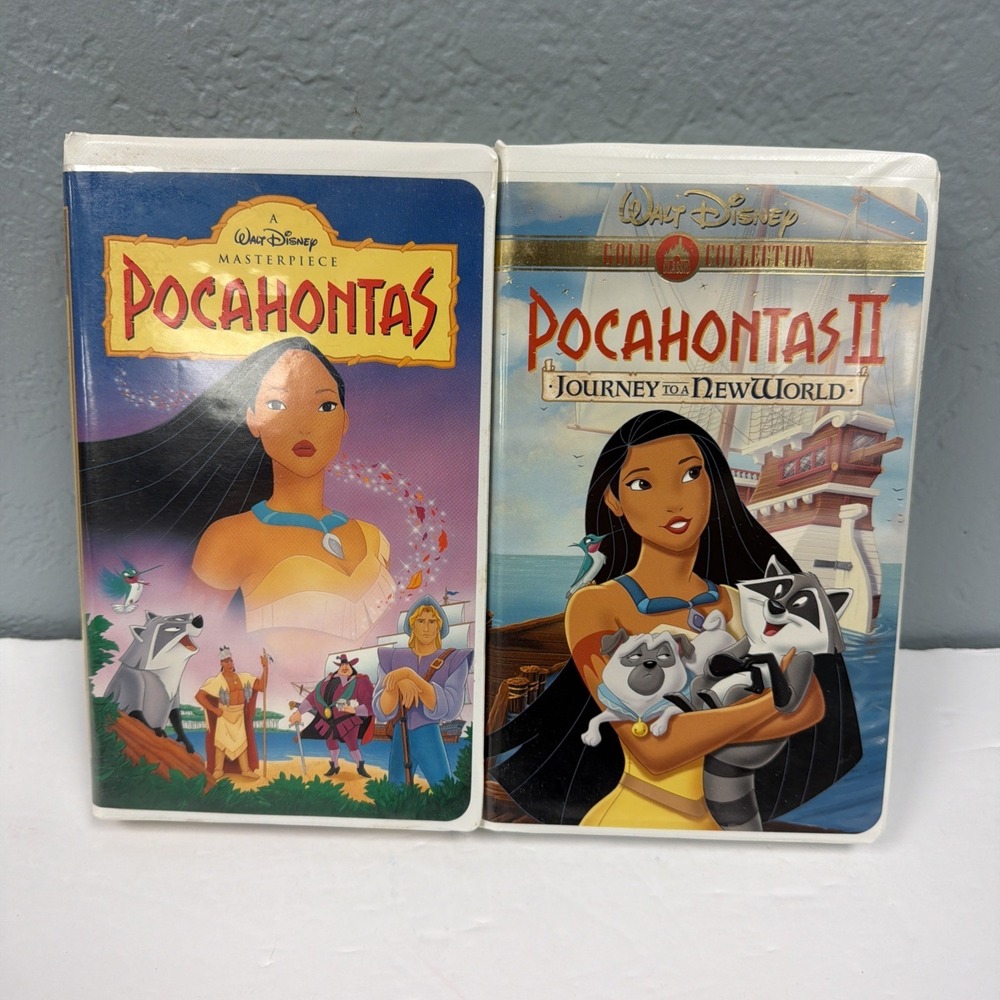 Pocahontas And Pocahontas II Journey to‎ a New World VHS Video Tape Clamshell